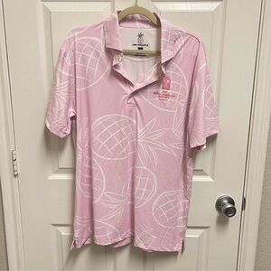 Pink Pineapple Men's Golf Polo Shirt. Sz Large